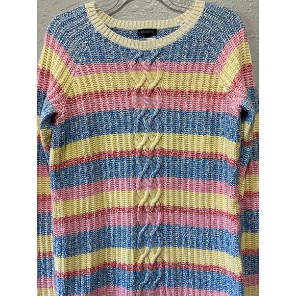 Talbots Cable Knit Colorful Pullover Sweater Size XS - Picture 2 of 6